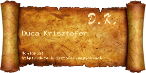 Duca Krisztofer névjegykártya